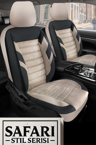 Mercedes C Serisi W205 2014-2021 Bütün Arka Sırt Oturak Uyumlu Vira Grindelegance Bej Siyah Koltuk K