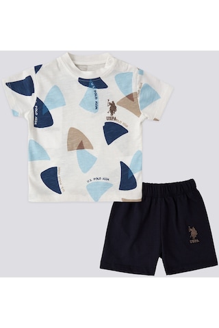 U.S. Polo Assn. U.s. Polo Assn Lisanslı Triangle Krem Erkek Bebek Takımı 5274-43282 Krem
