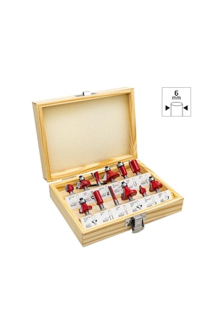 Rox Wood 0309 Ahşap Freze Seti 12 Parça Sap: 6mm