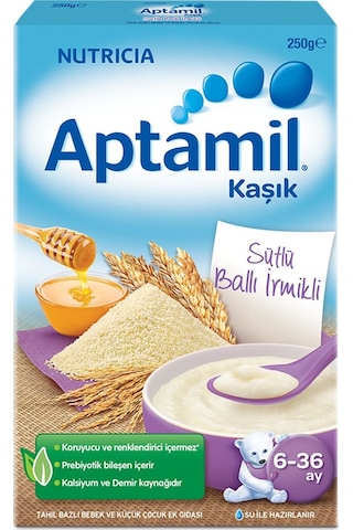 Aptamil Kaşık Sütlü Ballı İrmikli Kaşık Maması 250gr