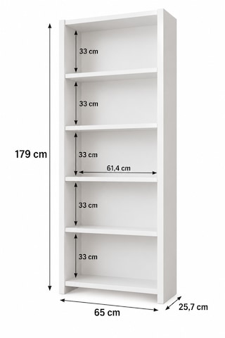 Mira 5 Raflı Kitaplık Beyaz