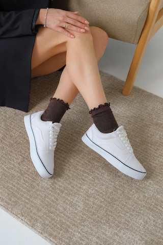 Daxtors Garantili Wanso Günlük Ortopedik Kadın Sneaker Spor Ayakkabı Beyaz