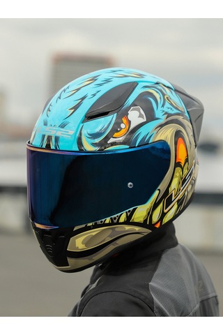 Ls2 Rapıd 2 Race Motosiklet Kaskı Vizörlü Neo Mavi - Mor