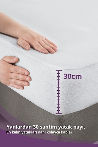 Sıvı Geçirmez Yatak Alezi Mikro 90X190Cm Fitted Baza+30Cm