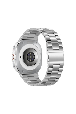 Samsung Uyumlu Galaxy Watch 8 44mm 40mm Classic 46mm İle Paslanmaz Çelik Kordon