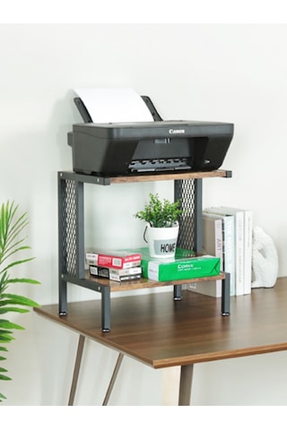 Yazıcı Sehpası - Ceviz Tekerli 45x30