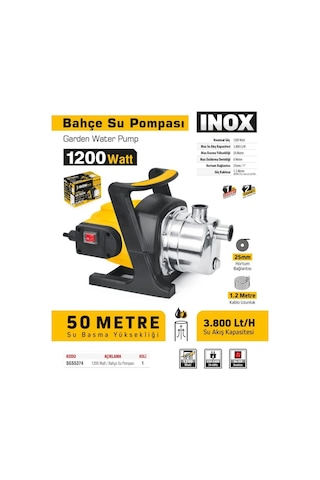 Sgs 5374 1200 W Inox Bahçe Pompası