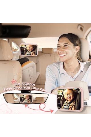 Mirror Safe Bebek Araba Aynası, 360 Dönebilen, Kırılmaz, Geniş Açılı Arabada Bebek Var Sticker