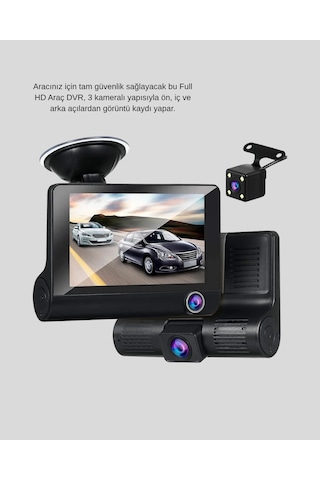 Zenvia Araç Dvr Kamerası 3 Lü 170 Geniş Açılı Full Hd Ve Park Destekli Znv2026