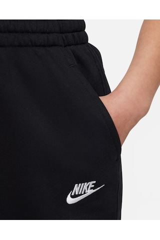 Nike Fd2921-010 Sportswear Club Fleece Kız Çocuk Yüksek Belli Dar Kesim Pantolon - Siyah