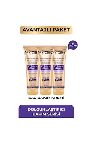 Kolajen & Biotin Dolgunlaştırıcı Saç Bakım Kremi 3 X 250 Ml