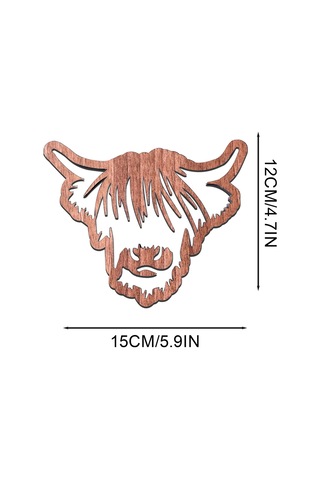 Hayvan Tasarımlı Ahşap Bardak Altlıkları,ahşap Highland İnek Bardak Altlıkları Kahverengi