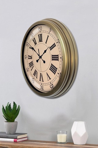 Nostalji Stil 40 Cm Metal Eskitme Duvar Saati Diğer