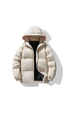 Yeni Kış Erkek Pamuklu Dolgulu Ceket, Kore Tarzı, Kapüşonlu, Kalınlaştırılmış, Sıcak, Modaya Uygun, Pamuklu Dolgulu Ceket, Erkek Giyim Üstü Haki