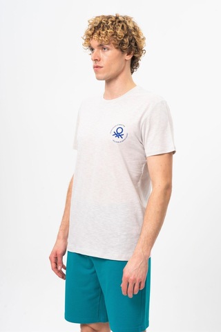 Benetton Bnt-m099-r-23y Erkek T-shirt BNT-M099-R-R0593 Gri Melanj