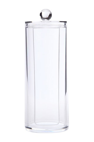 Youtek Şeffaf Akrilik Makup Pamuğu Saklama Kutusu - Banyo Ve Vanity Organizasyonu Şeffaf