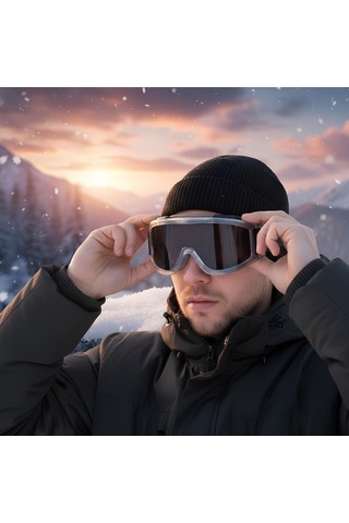 2 Adet Kayak Gözlüğü Füme Ventilli Güneş Kar Koruyucu Gözlük Uv Korumalı Snowboard Glasses Gözlük Füme