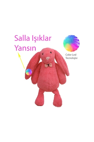 Led Işıklı, Uyku Arkadaşı Uzun Kulak Bunny Peluş Tavşan 65cm 001