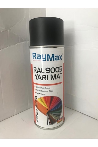 Raymax Akrilik Sprey Ral9005 Yarı Mat Siyah 400Ml.Made in Germany