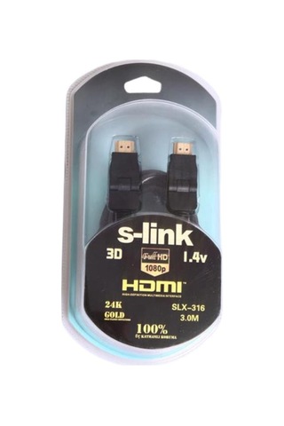 S-link Slx-318 Hdmı Kablo 5 Metre, Altın Uçlu 24k + L Kon. 1.4 Ver. 3d