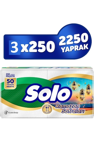 Solo Süper Peçete 250 Li X 3 Paket