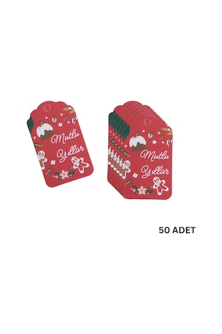 Yılbaşı Mutlu Yıllar Yazılı Hediye Etiketi, Yeniyıl Paketleme Kar