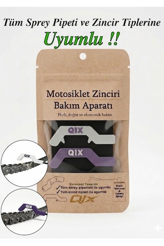 Motosiklet Zinciri Temizleme Ve Yağlama Aparatı "beyaz-mor"- Kısa Saplı Model