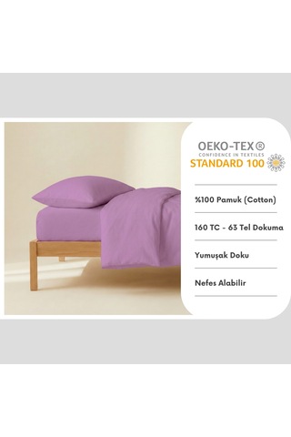 Prime Sleeks %100 Pamuk Yastık Kılıfı 2 Adet - Lila - 50x70cm Lila