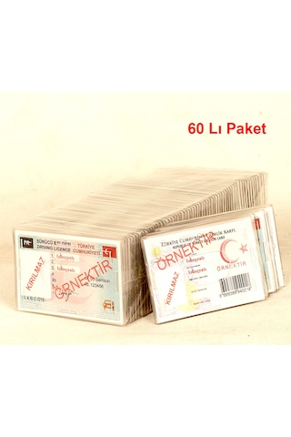 Kimlik,ehliyet,paso,k.kartı Koruyucu Pvc Kap 60lı Toptan Ekonamik