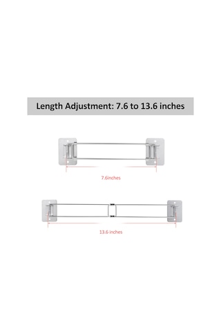 Suofeng Kamp Karavan Banyo Köşe Depolama Çubuğu, Ayarlanabilir Paslanmaz Çelik, Rv Aksesuarı 1 Adet, Kutulu Gümüş