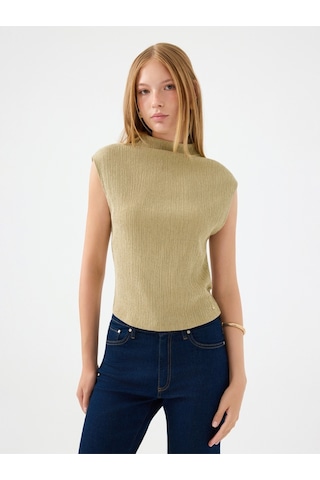 Slim Fit Kadın Bluz K.kol Haki