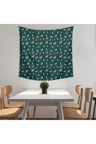 Noel Desenli 59x59 İnç Kare Duvar Halısı, Oturma Odası, Yatak Odası Ve Genç Odası İçin-a190