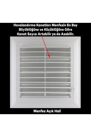 Badem10 Menfez Banyo Wc Tuvalet Havalandırma Plastik Panjur Beyaz 45x55 Cm
