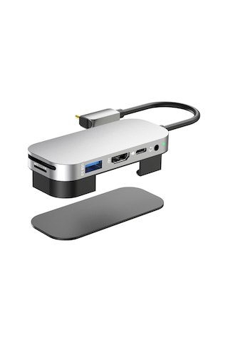 Maiyame İpad Uyumlu Pro 11/12.9 2018-2020 Usb-c Dönüştürücü Gri - Hdmı 4k, Usb-a, 3.5mm Ses, Sd/tf Kart, 100w Şarj - Çelik Alüminyum, Plug&play