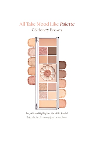 Çok Fonksiyonlu Makyaj Paleti Peripera All Take Mood Like Palette 03 Honey Brown Honey K-ookie