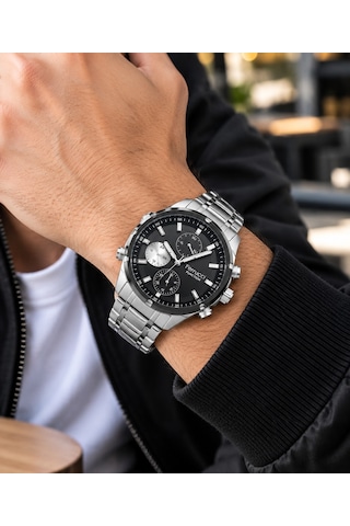 Ferrucci Fc70239 Fonksiyonları Aktif Çelik Kordon Ve Kasa Spor Model Erkek Kol Saati Siyah