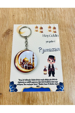 10 Adet Hoş Geldin Ramazan Temalı Açacaklı Anahtarlık 44 Mm Hediyelik Anahtarlık Gümüş