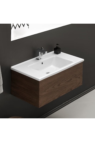 Turkuaz Seramik Arte Etajerli Lavabo 100 x 45CM(Dolap Hariç)
