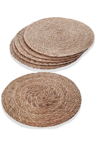 Hasır Supla 6'lı Set Amerikan Servis 34 Cm Çap Supla 6 Adet Hasır