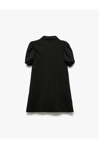 Koton Fermuar Detaylı Balon Kollu Gömlek Yaka Elbise Siyah 6wkg80028ak Siyah