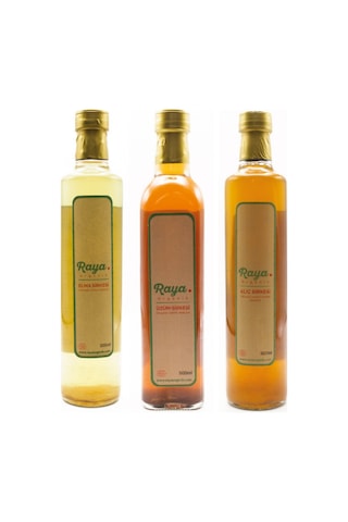 Organik Elma Sirkesi 500 Ml, Alıç Sirkesi 500 Ml, Üzüm Sirkesi 500 Ml Set