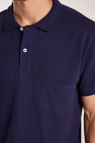 Tudors Erkek Regular Fit Klasik Kesim %100 Pamuk Düz Pike Lacivert Polo Yaka Tişört-33314 Lacivert