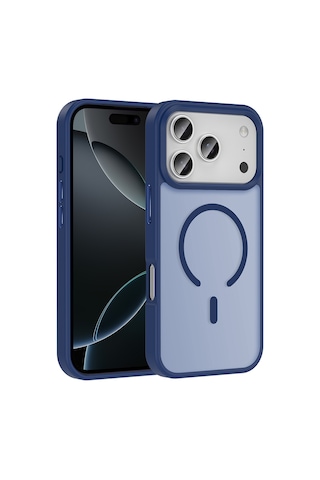 Apple Uyumlu iPhone 17 Pro Max Kılıf M-safe Şarj Özellikli Mat Arka Yüzey Mkst Sio Kapak - Gri Gri