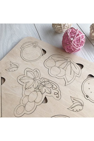 Ahşap Montessori Meyveler Puzzle