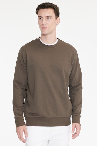 Ac&Co / Altınyıldız Classics Erkek Hakı Pamuklu Standart Fit Normal Kesim 2 İplik Bisiklet Yaka Sweatshirt Haki