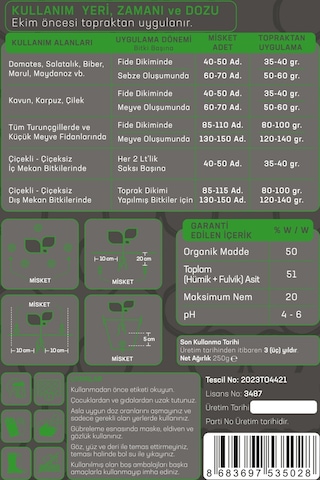 Jeotop Leonardit Bazlı Düzenleyici 250g %100 Doğal Toprak Besleyici, Organik Formül 1000
