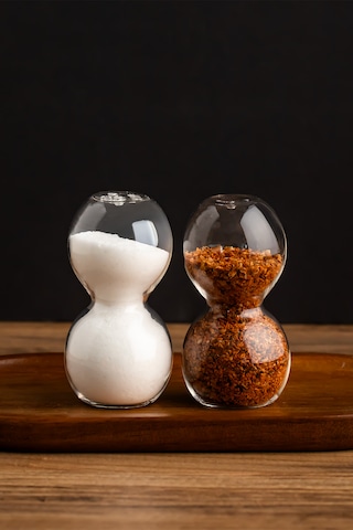 Porsima 3797 Cam 2li Tuzluk Biberlik Seti - 9,5x5cm Şeffaf