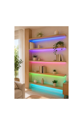 5m Rgb Şerit Led Seti 12v 2835 Smd Kumandalı Ev Oda Ve Dekoratif Ambiyans Aydınlatma Belirtilmemiş