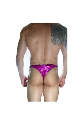 Erkek Fuşya Lame Arkası Büzgülü Brazillian Slip Iç Çamaşırı Fuşya