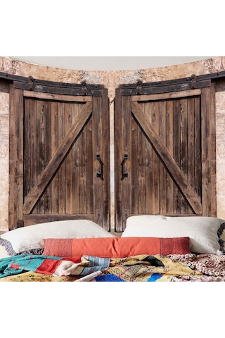 Ahşap Ahır Kapı Goblen Duvar Asılı Bohemio Vintage Hippi Halılar Yatak Odası Dekorasyon Odası Dekor Estetik Boho Battaniye